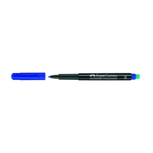 Marcador Faber-Castell Acetato Médio Azul Cx10