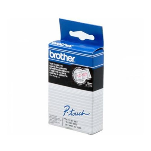 Fita Grav. Orig. Brother 12mmx7,7mts Tran/Vermelho