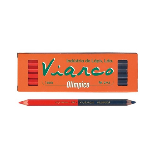 Lápis Bicolor Azul e Vermelho Viarco Cx. 12un