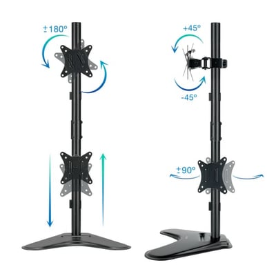 Suporte para Monitores TooQ DB1703TNV-B (2 monitores)