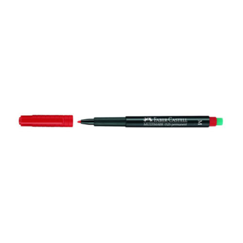 Marcador Faber-Castell Acetato Médio Vermelho - 1un