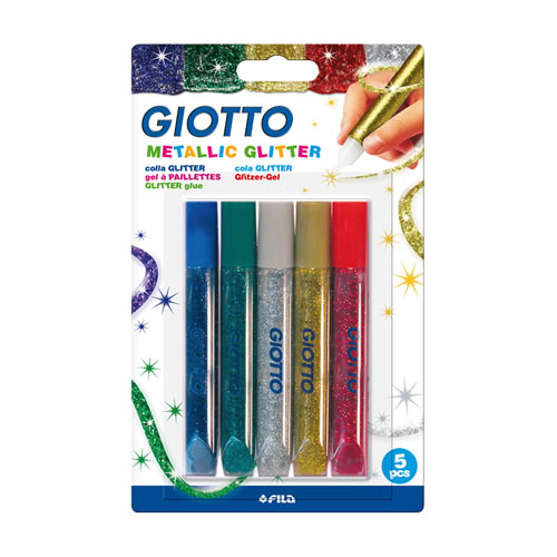 Marcador Giotto Glitter Glue Metallic - 5x10,5ml