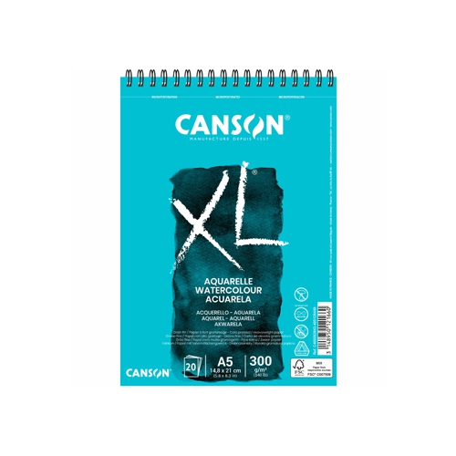 Bloco Espiralado Canson XL Aquarelle A5 300gr 20Fl