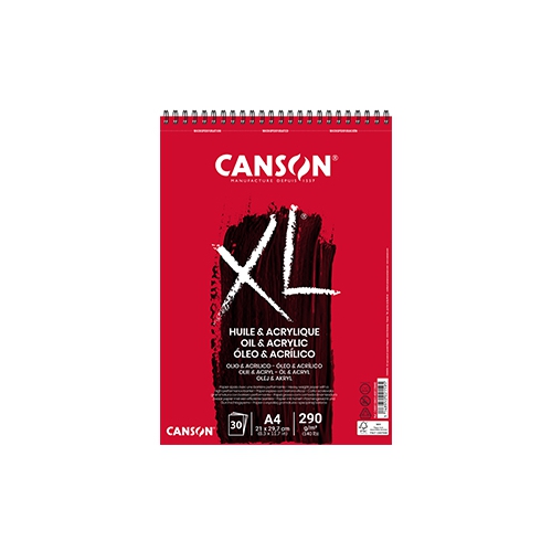 Bloco Espiralado Canson XL Óleo e Acrílico A4 290g