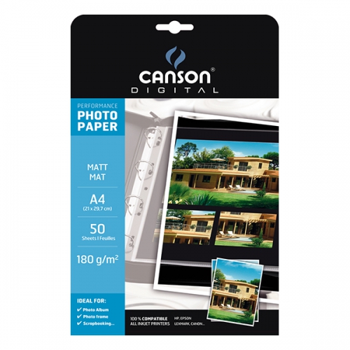 Papel Fotográfico Canson Perform Mate A4 50f