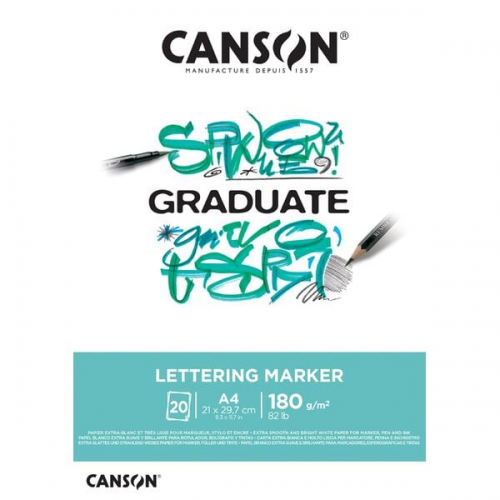 Bloco Canson Graduate Lettering Marker A4 180g 20f