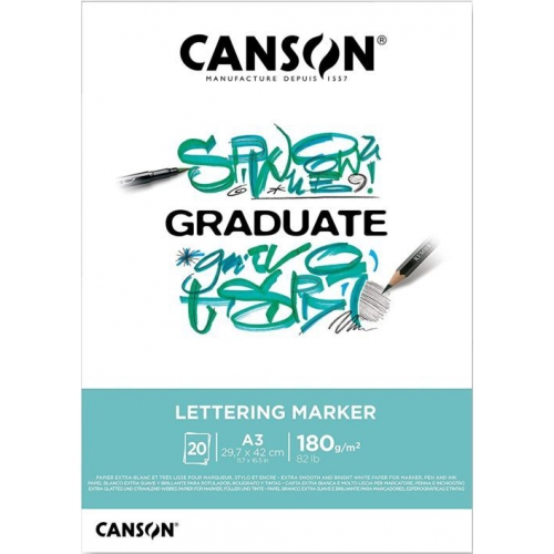 Bloco Canson Graduate Lettering Marker A3 180g 20F