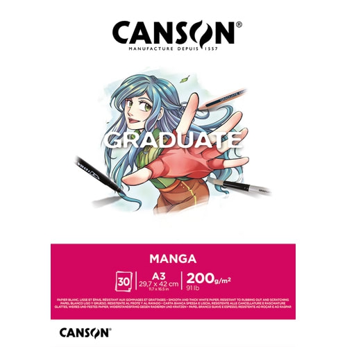 Bloco Canson Graduate Manga A3 200gr 30Fls