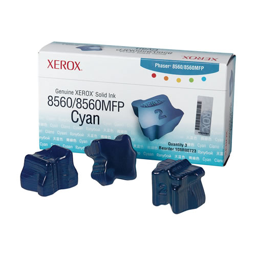 Tinta Sólida Original Xerox 8560AN Ciano Pack 3