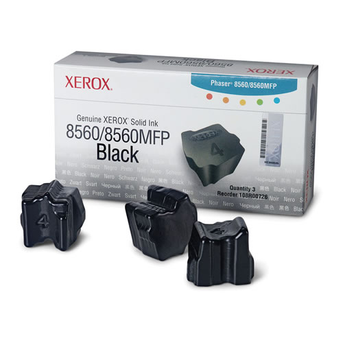 Tinta Sólida Original Xerox 8560AN Preto Pack 3