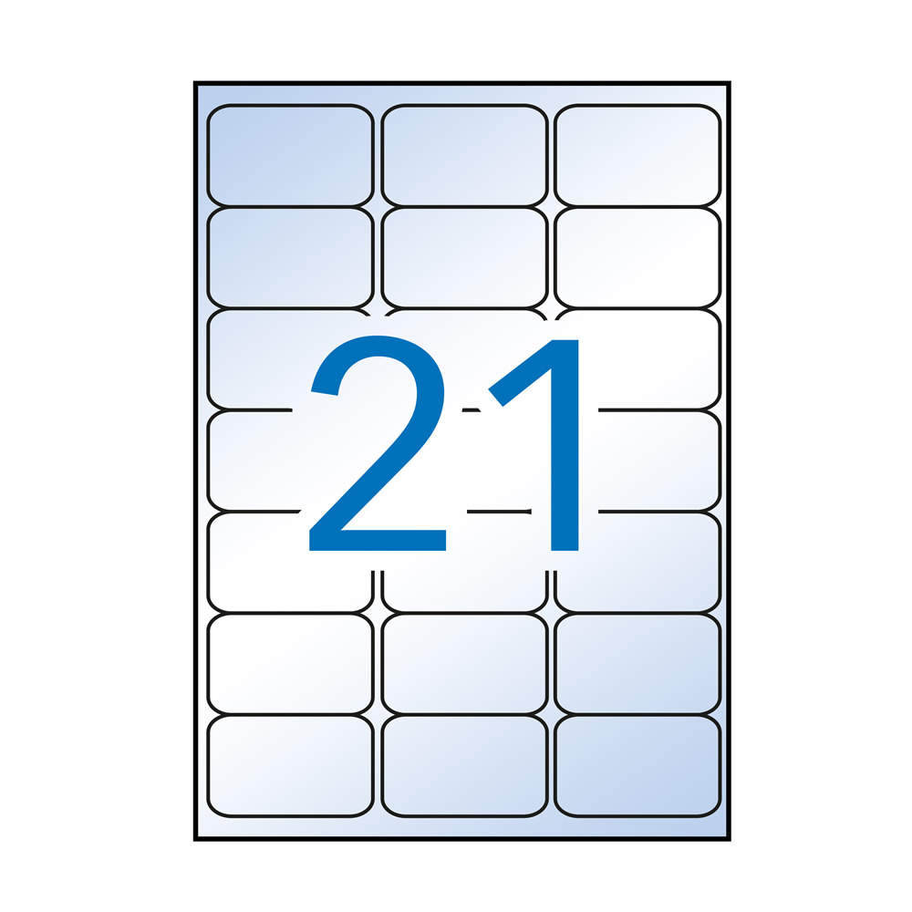 Etiquetas Transparentes Adesivas 63,5x38,1mm 10fls - 210un