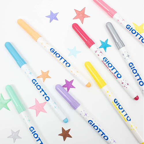 Marcador Feltro Giotto Turbo Glitter Pastel 8 Cores
