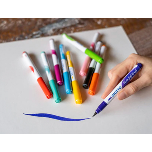 Marcador Feltro Aguarelável Giotto Turbo Soft Brush 10 Cores