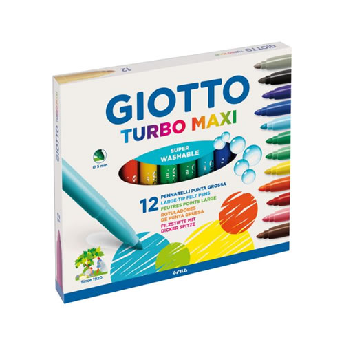 Marcador de Feltro Giotto Turbo Maxi - Cx 12
