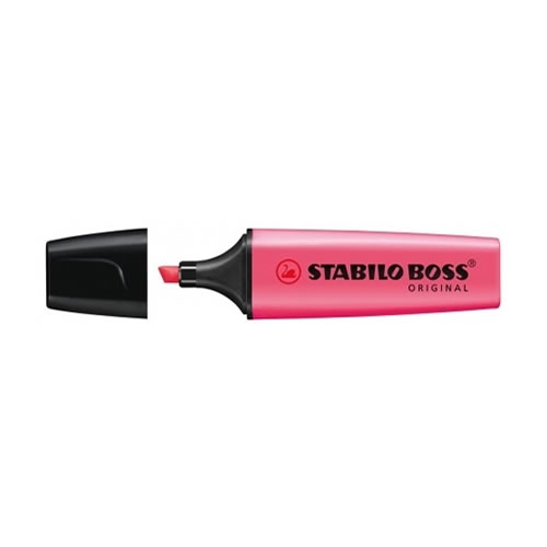 Marcador Stabilo Boss Fluorescente Rosa Cx 10