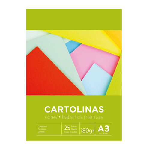 Bloco Cartolina Cores Sortidas A3 180g 10fls Cx10