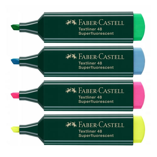 Marcador Faber-Castell Fluorescente - 4 Cores