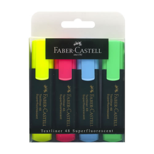 Marcador Faber-Castell Fluorescente - 4 Cores