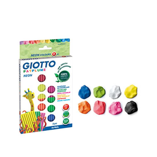 Plasticina Giotto Patplume Cores Neon 8x33g