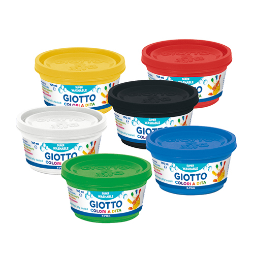 Guache Giotto Dita Pintura Dedos 100ml x 6 Cores
