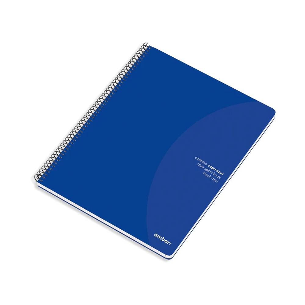 Caderno Espiral A4 Liso Ambar Azul 80Fls 1un