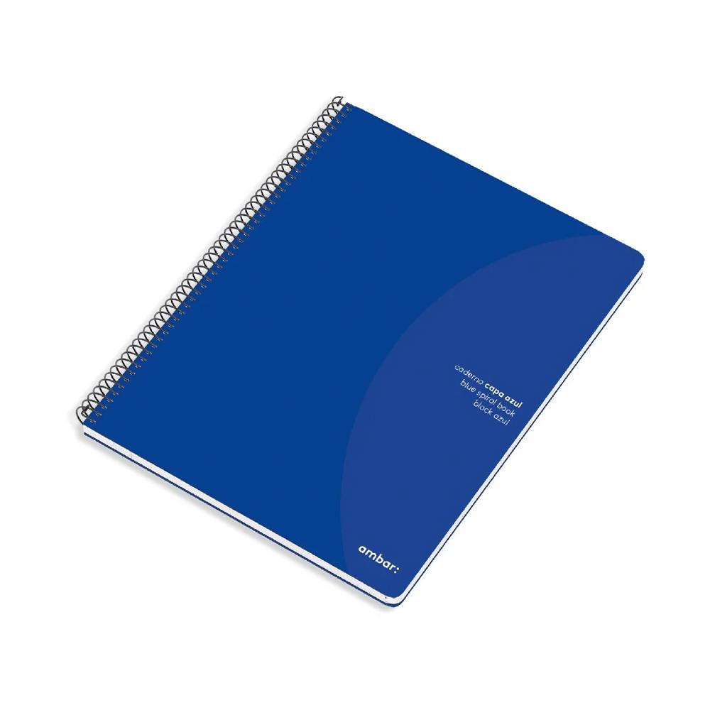 Caderno Espiral A5 Quadriculado Ambar Azul 80Fls 1un