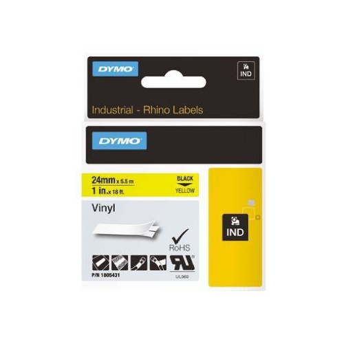 Fita Dymo Amarela Vinílica / PVC 24mm x 5.5m