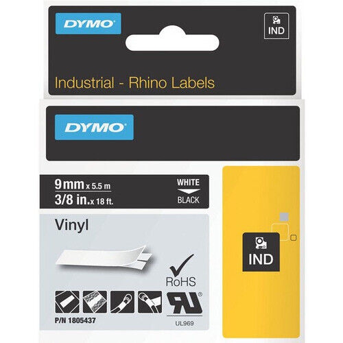 Fita Dymo Rhino Vinílica / PVC 9mm x 5.5m
