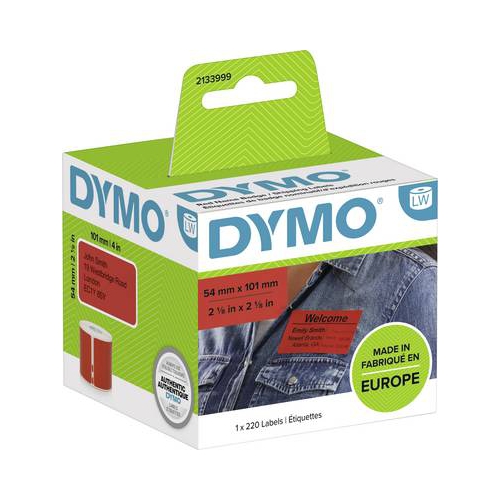 Fita Dymo Etiquetas Vermelhas 54mm X 101mm