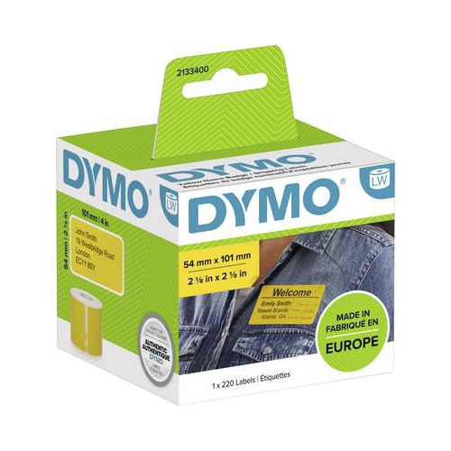 Fita Dymo Etiquetas Amarelas 54mm x 101mm