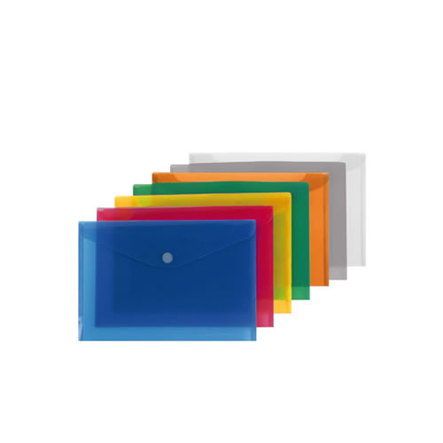 Envelope Plástico A5 Cores Sortidas - Pack12