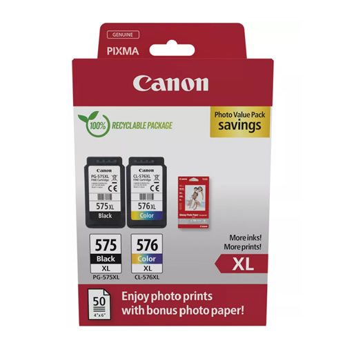 Pack Tinteiros Originais Canon PG-575XL / CL-576XL Cores