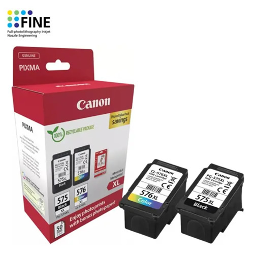 Pack Tinteiros Originais Canon PG-575XL / CL-576XL Cores