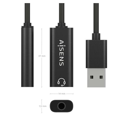 Adaptador USB-A para Audio Jack 3.5 mm 10cm