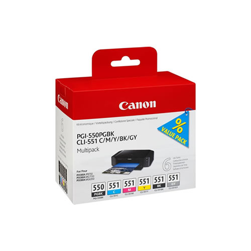 Tinteiro Original Canon PGI-550 + CLI-551 Pack