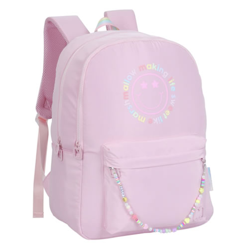 Mochila Escolar Marshmallow Happy Pink