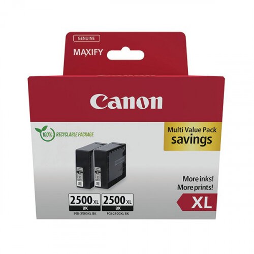 Tinteiro Original Canon PGI-2500 XL Preto - Pack 2