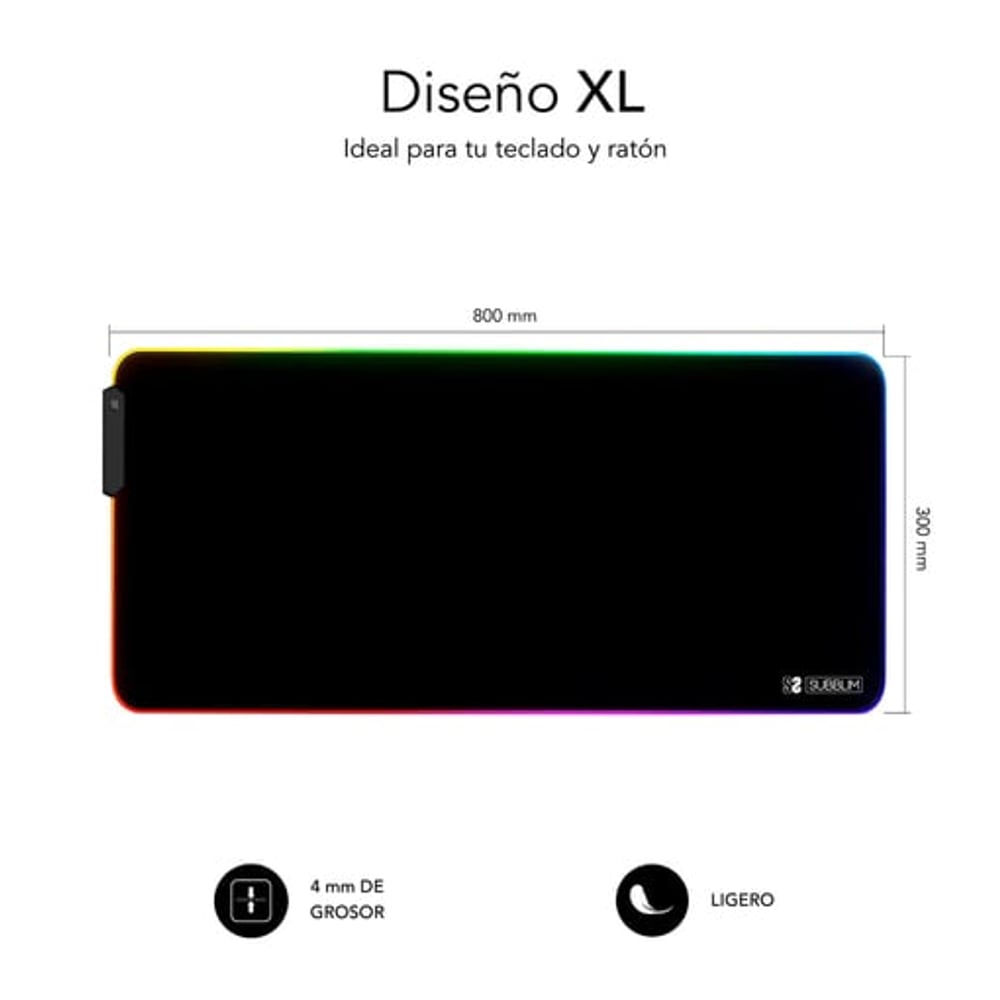 Tapete de Rato Subblim LED RGB Premium XL