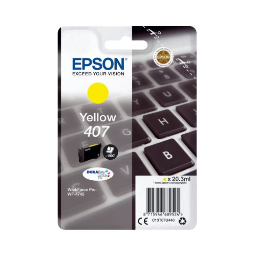 Tinteiro Original Epson 407 Amarelo