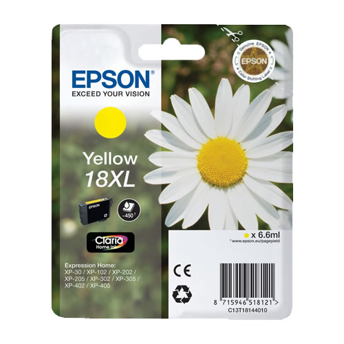 Tinteiro Original Epson 18XL (T1814) Amarelo Alta Cap.