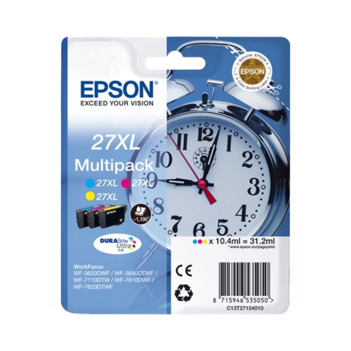 Tinteiro Original Epson 27 XL Pack 3 cores