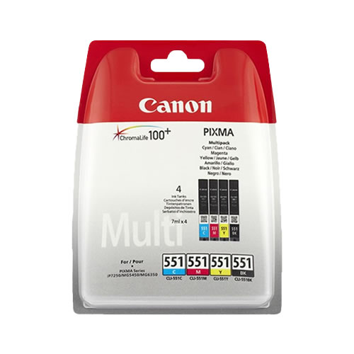 Tinteiro Original Canon CLI-551 Pack 4 Cores