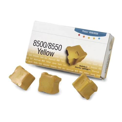 Stick Compatível Xerox 8500/8550 Amarelo 3un