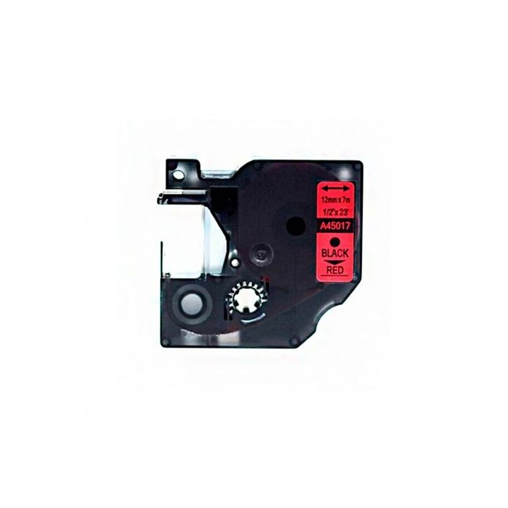 Fita Compatível Dymo D1 45017 12mmx7m Preto/Vermelho