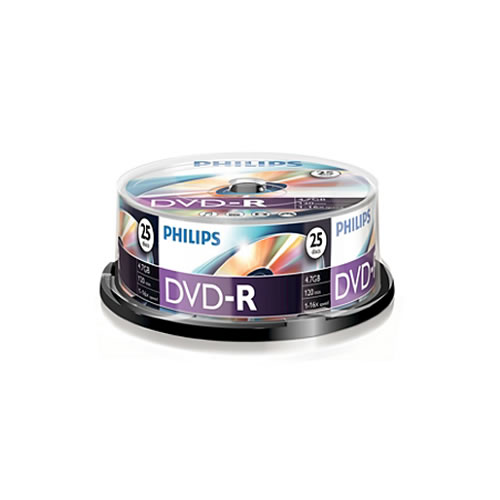 DVD-R Philips 4,7GB 16x Cakebox Pack 25