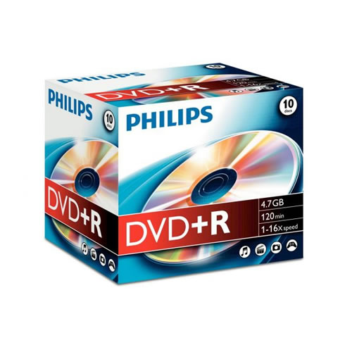 DVD+R Philips 4.7GB 16X Slim Case pack 10 