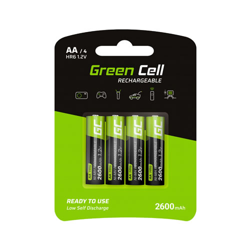 Pilhas Recarregáveis Green Cell R6 AA 4un