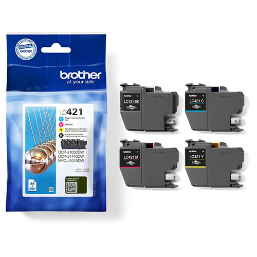 Tinteiro Original Brother LC421 Pack 4 cores