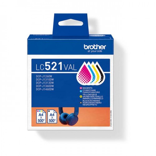 Tinteiro Original Brother LC521 Pack 4 Cores