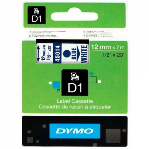 Fita Dymo D1 45014 12mmx7m Azul/Transparente